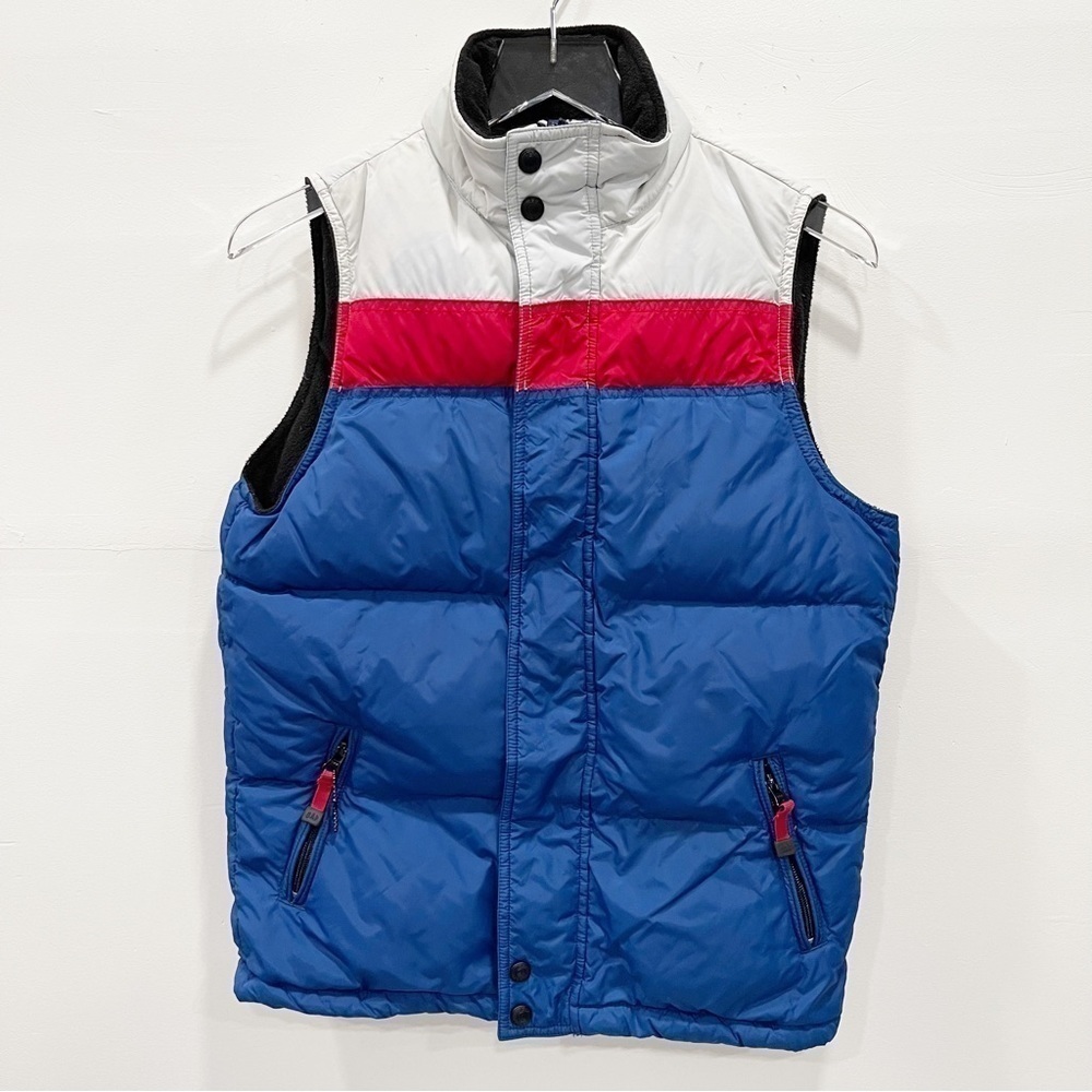 Gap Kids Tri Color Puffer Vest Jacket Blue Red White XL 12
